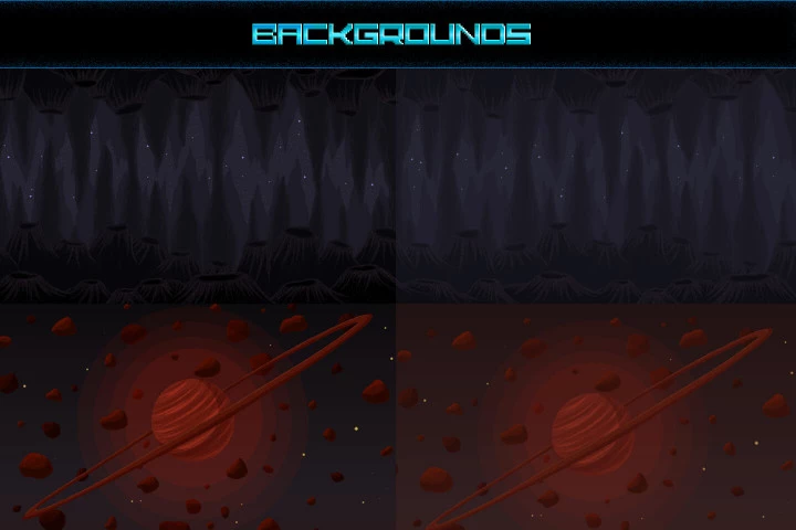 Space Shooter Creation Kit Pixel Art