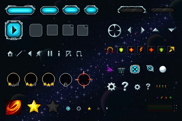 Space Shooter Creation Kit Pixel Art