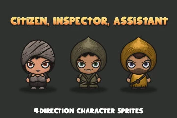 Citizen, Inspector, Assistant 4-Direction Character Sprites