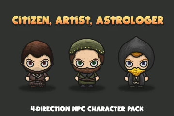 Free Citizen, Artist, Astrologer 4-Direction NPC Character Pack