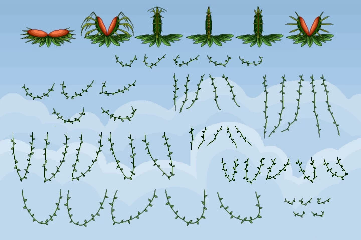 Pixel Art Forest Platformer Tileset