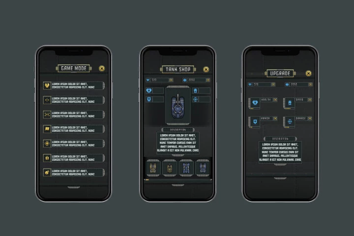 Top Down Tank Game User Interface