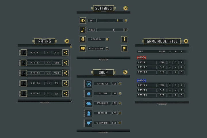 Top Down Tank Game User Interface