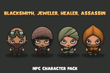 Blacksmith, Jeweller, Healer, Assassin NPC Character Pack