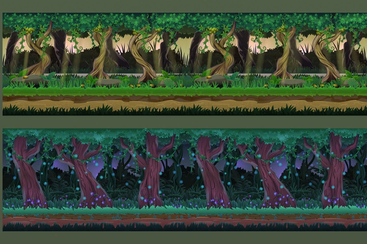 Cartoon Jungle Game Backgrounds