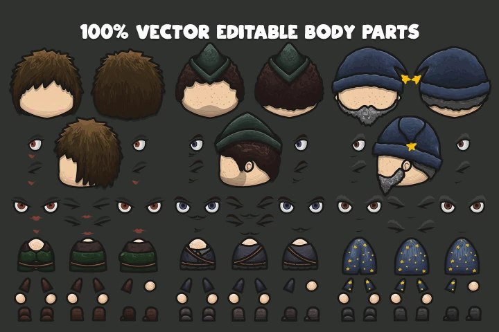 Citizen, Publican, Astrologer 4-Direction Character Sprites