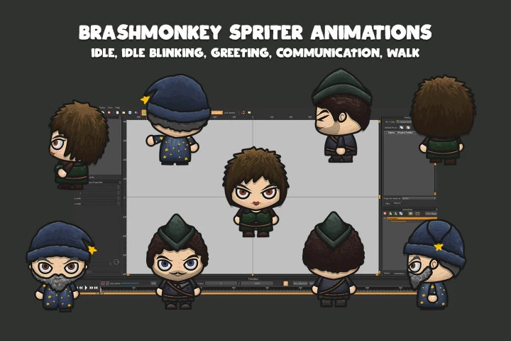 Citizen, Publican, Astrologer 4-Direction Character Sprites