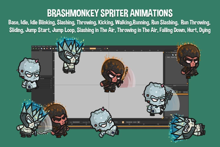 Elemental Chibi 2D Game Sprites
