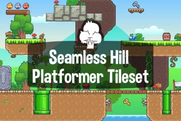 Seamless Hill Platformer Game Tileset