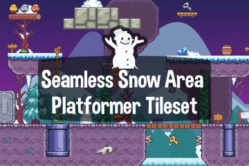 Seamless Snow Area Platformer 2D Tileset