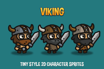 Viking Tiny Style 2D Character Sprites