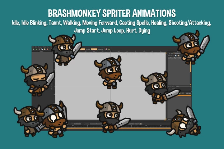 Viking Tiny Style 2D Character Sprites