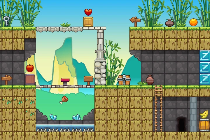 Bamboo Mountain 2D Game Tileset
