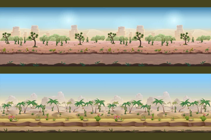 Cartoon Desert Game Backgrounds