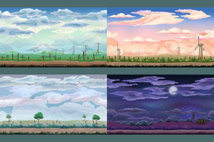 Cartoon Sky Game Backgrounds