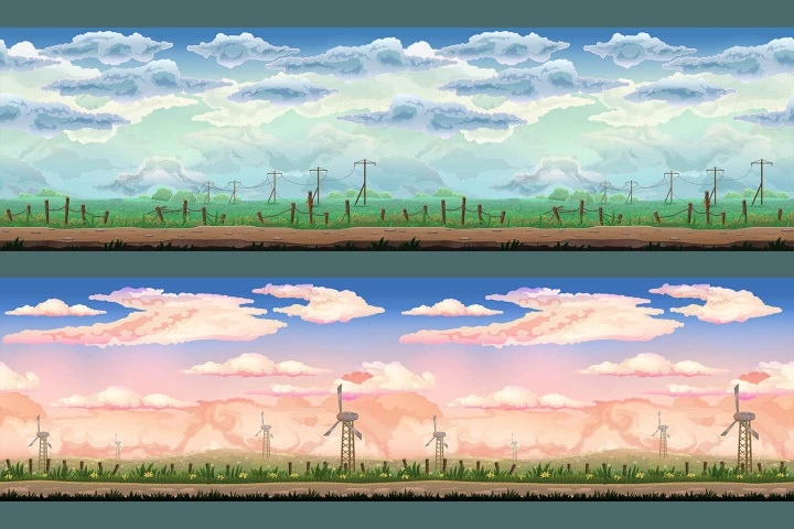 Cartoon Sky Game Backgrounds