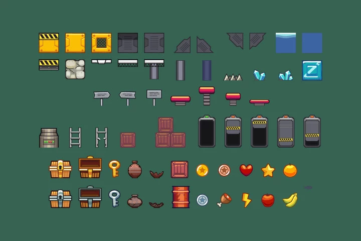 Factory Platformer Game Tileset