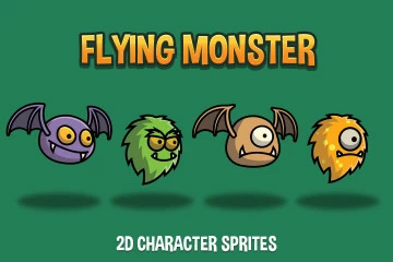 Flying Monster 2D Character Sprites