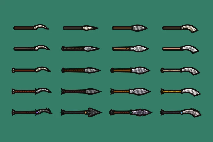 Spear 2D Weapon Pack
