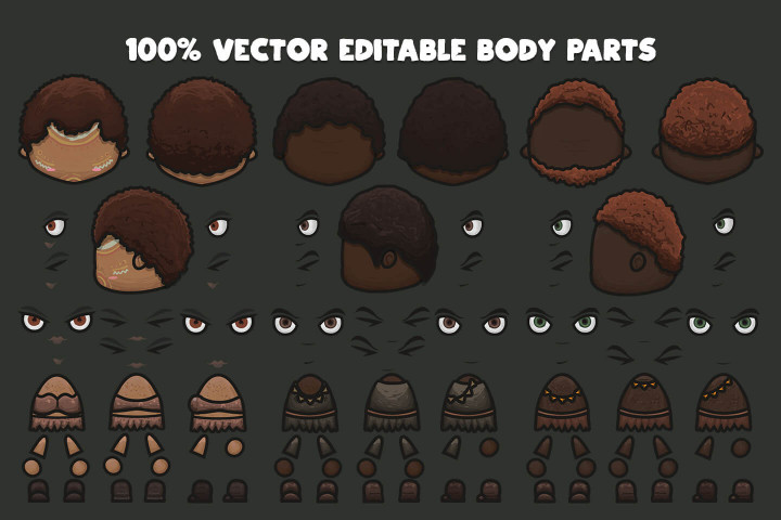Tropical 4-Direction Character Sprites - CraftPix.net