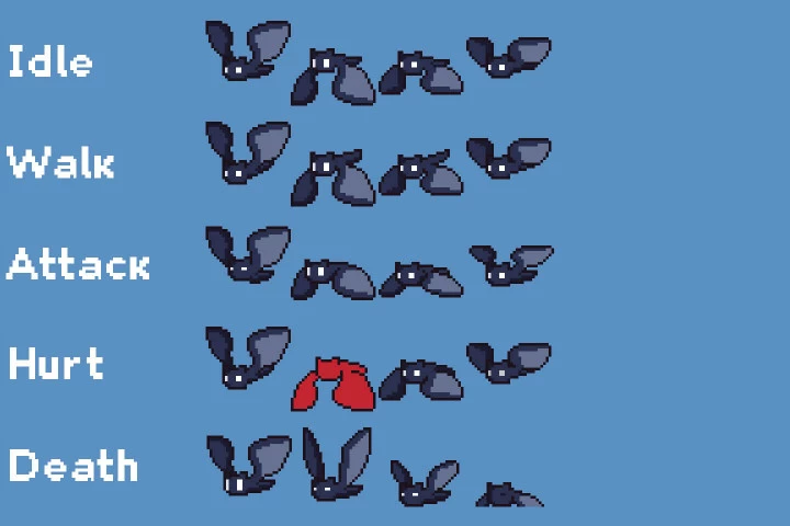 Cave Monster Pixel Art Game Sprite Pack