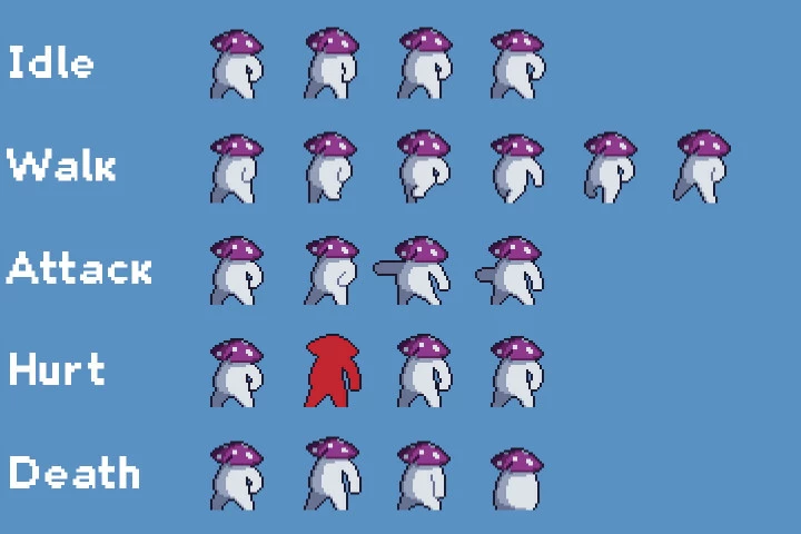 Cave Monster Pixel Art Game Sprite Pack
