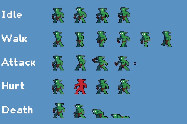 Cave Monster Pixel Art Game Sprite Pack