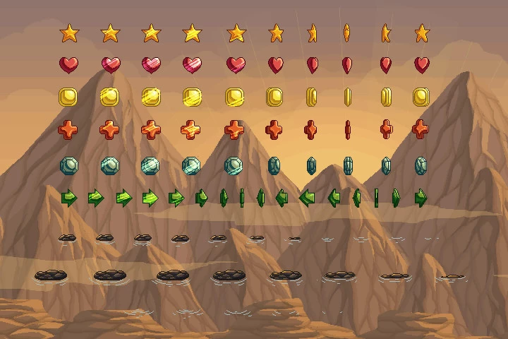 Mountain Platformer Pixel Art Tileset
