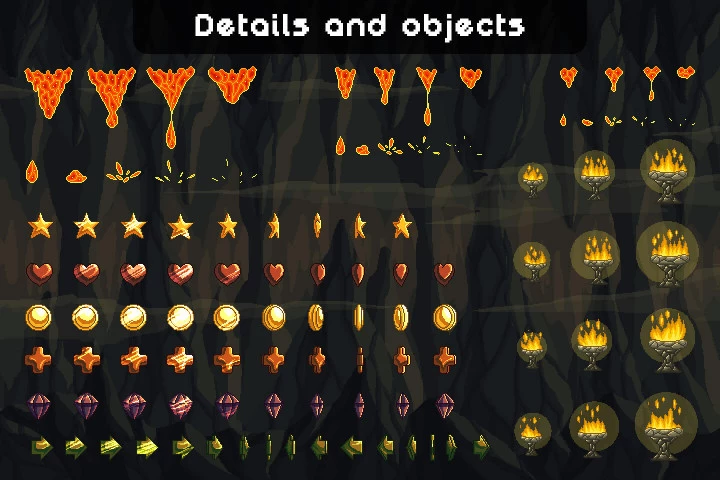 Free Dungeon Platformer Pixel Art Tileset