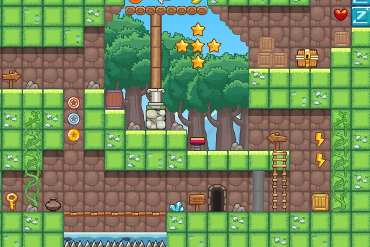 Grassy Hill Platformer Game Tileset