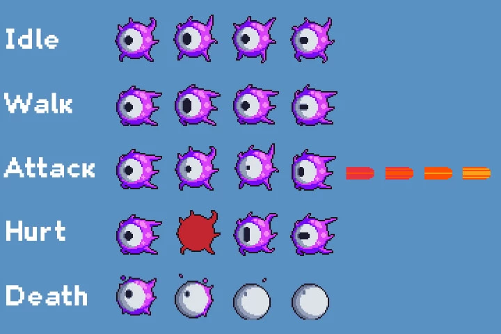 Hell Monster Pixel Art Game Sprite Pack