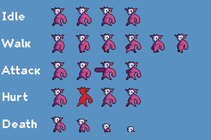 Hell Monster Pixel Art Game Sprite Pack
