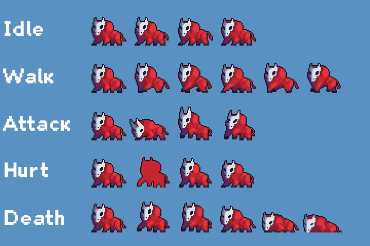 Hell Monster Pixel Art Game Sprite Pack