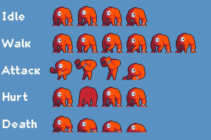 Hell Monster Pixel Art Game Sprite Pack