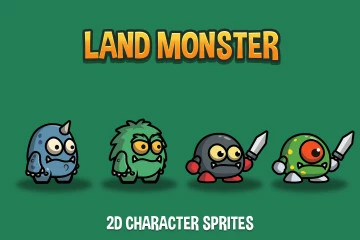 Land Monster 2D Character Sprites