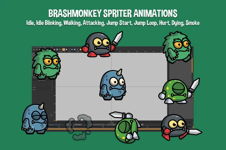 Land Monster 2D Character Sprites