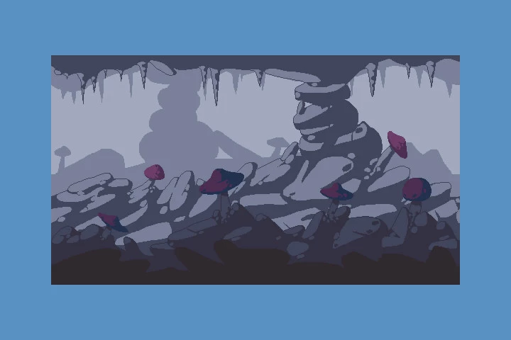 Platformer Pixel Art Cave 2D Tileset