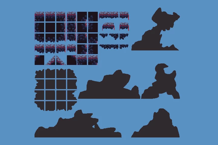 Platformer Pixel Art Hell 2D Tileset