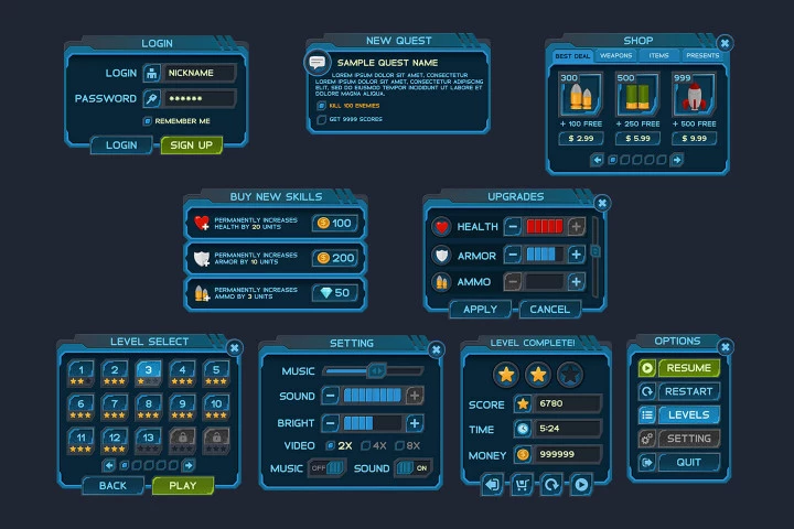Space Game User Interface