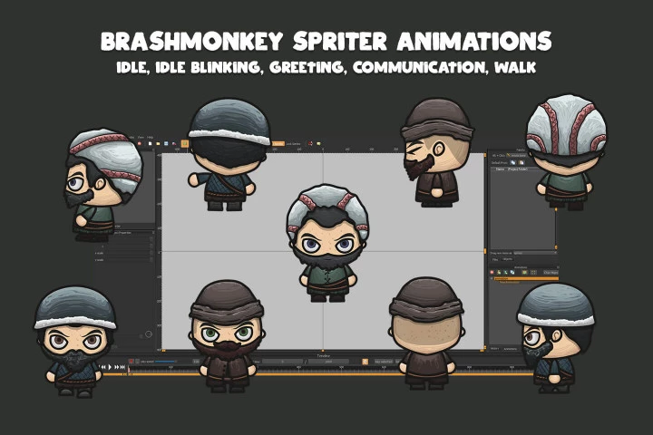 Winter 4-Direction NPC Character Sprites