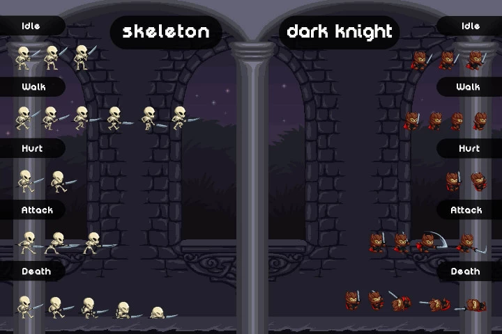 2D Pixel Art Evil Monster Sprites