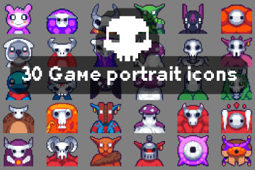 30 Free Pixel Art Monster Portrait Icons