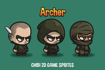 Archer Chibi 2D Game Sprites