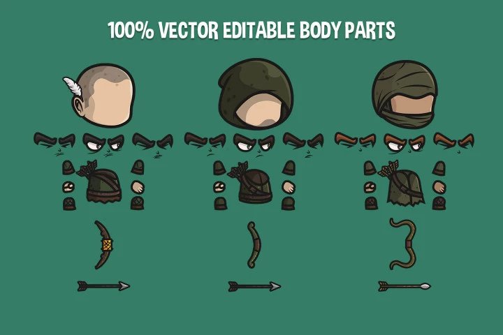 Archer Chibi 2D Game Sprites