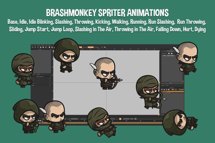Archer Chibi 2D Game Sprites