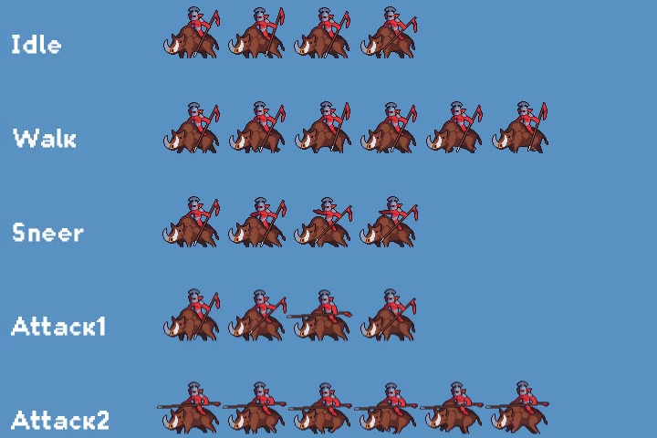 Cave Bosses Pixel Art Game Sprites