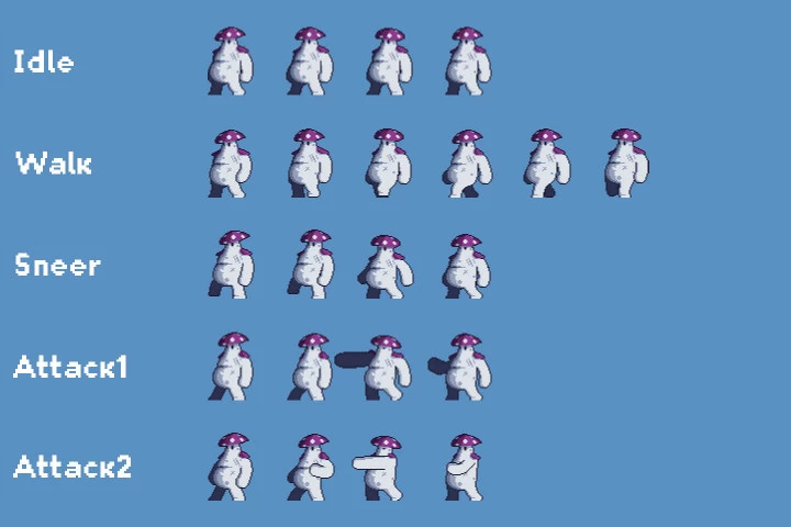 Cave Bosses Pixel Art Game Sprites