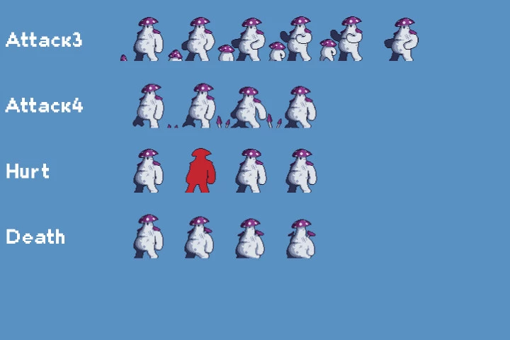 Cave Bosses Pixel Art Game Sprites