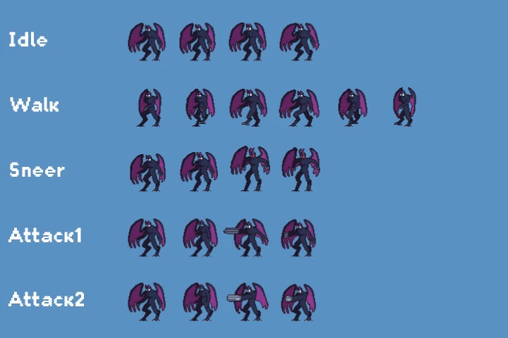 Cave Bosses Pixel Art Game Sprites