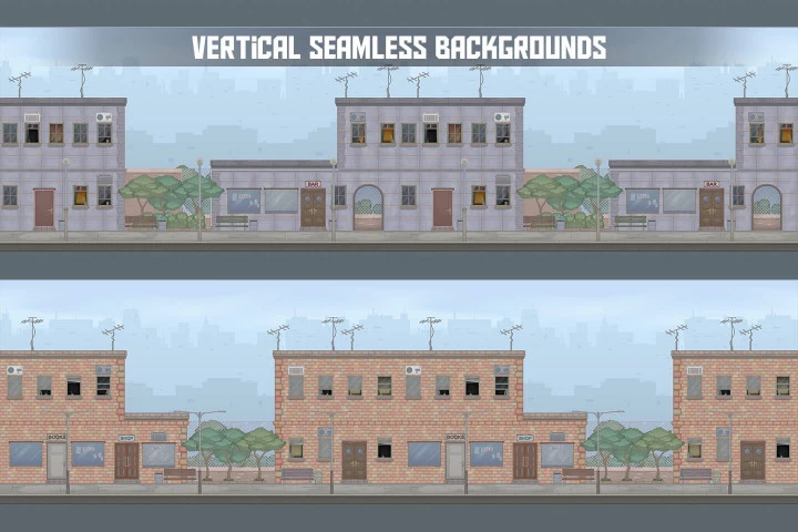 City Street Game Background Tiles